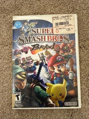 Nintendo Wii Super Smash Bros. Brawl - White Case with Colorful Cover Art